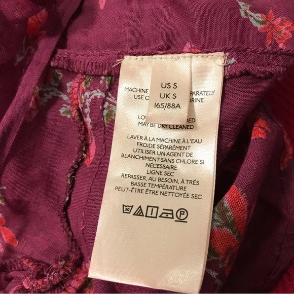 Free People Floral Amanda Ruffle Long Sleeve Blouse - Picture 7 of 9